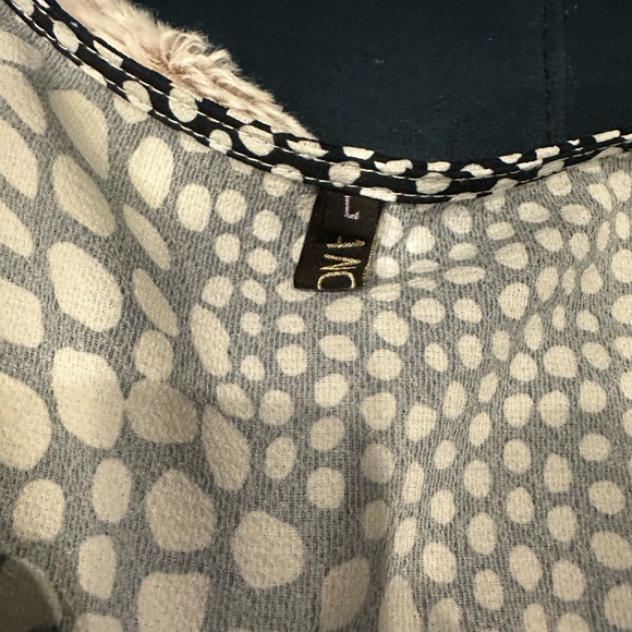 Flowy Patterned Dress. Size large. EUC. Worn once. - Picture 6 of 7